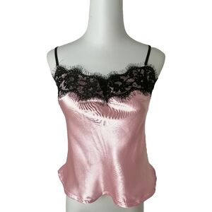 🍡 pink cami top with black l